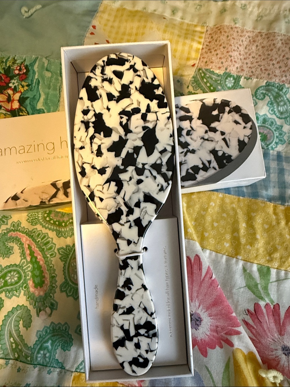 SOLAR ECLIPSE Amazing Hair Day Brush White Terrazzo Pattern